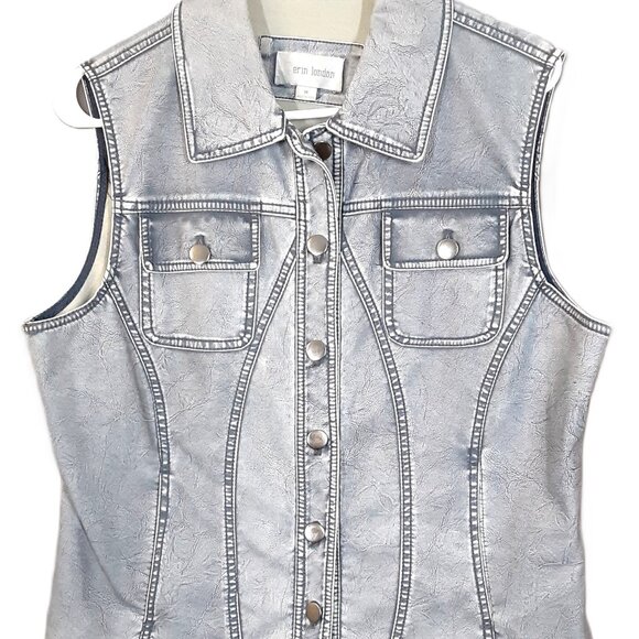 Erin London Woman's Vest Size MEDIUM, Faux Leather feel, Pockets - Picture 1 of 6